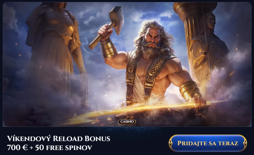Cazeus Casino víkendový reload bonus