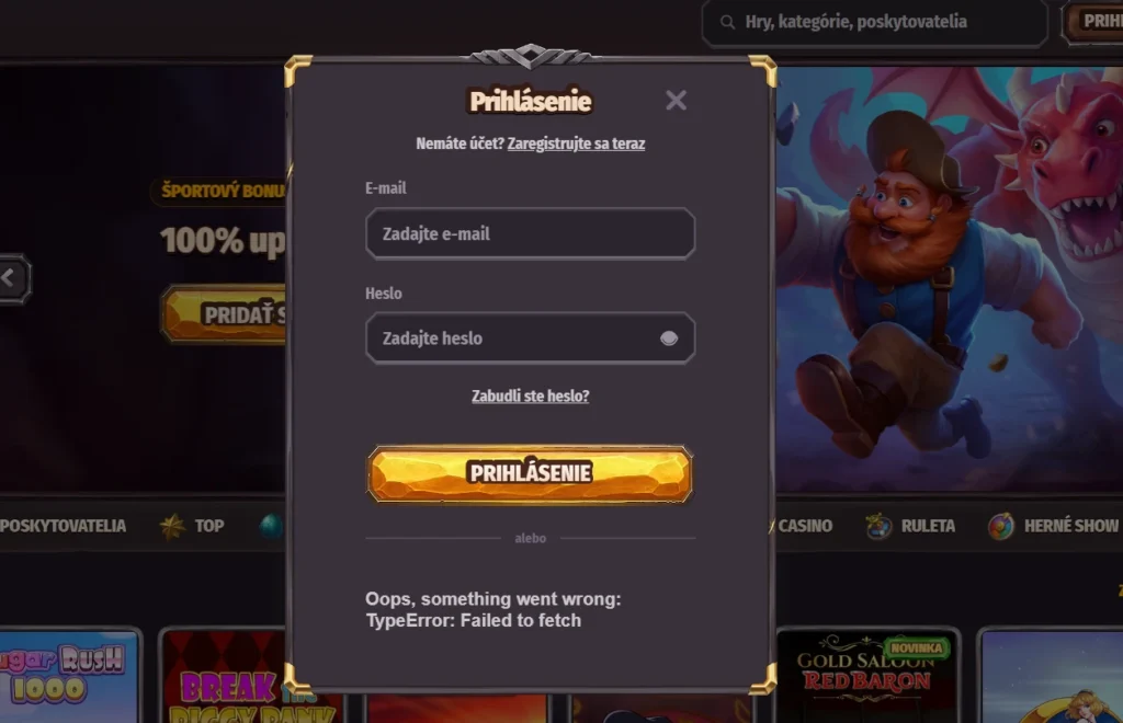 Dragonia Casino prihlásenie