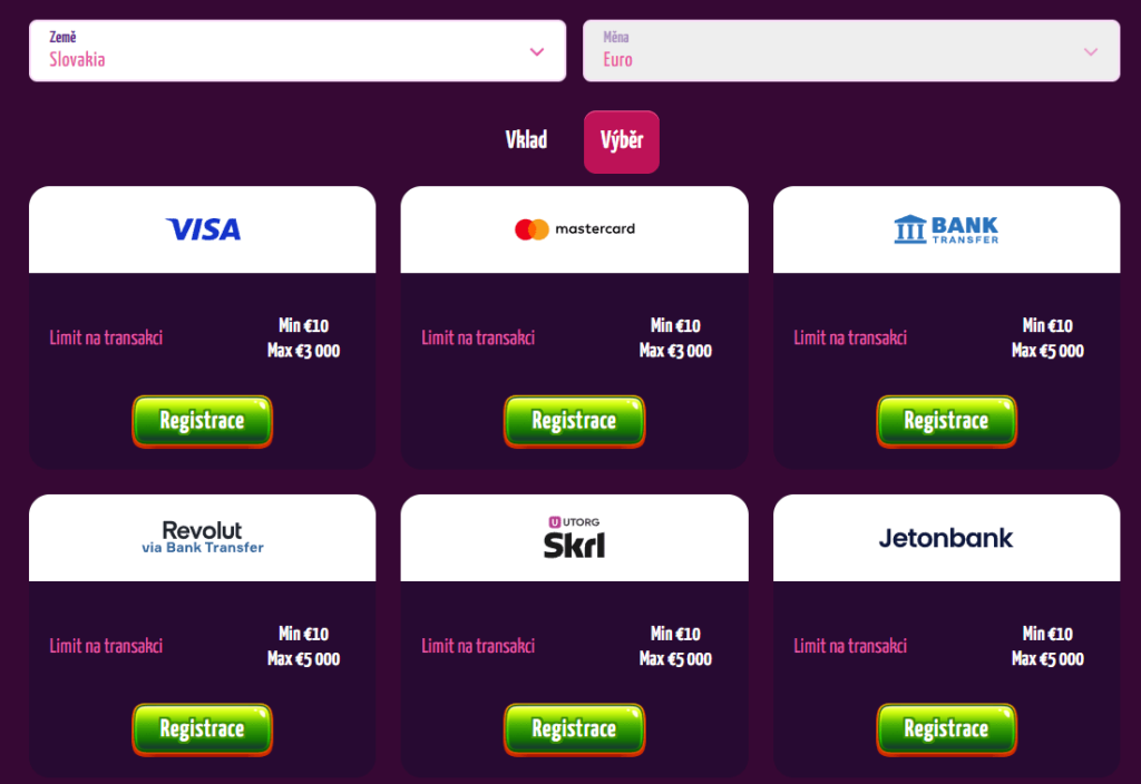 Joker8 Casino platobné metódy