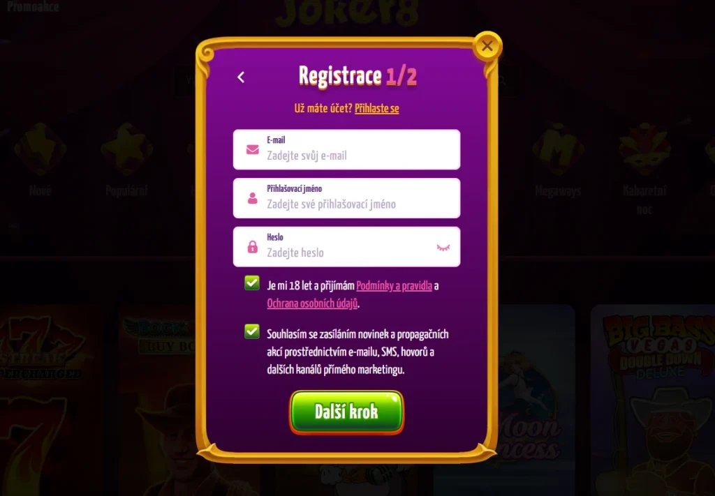 Joker8 Casino registrácia