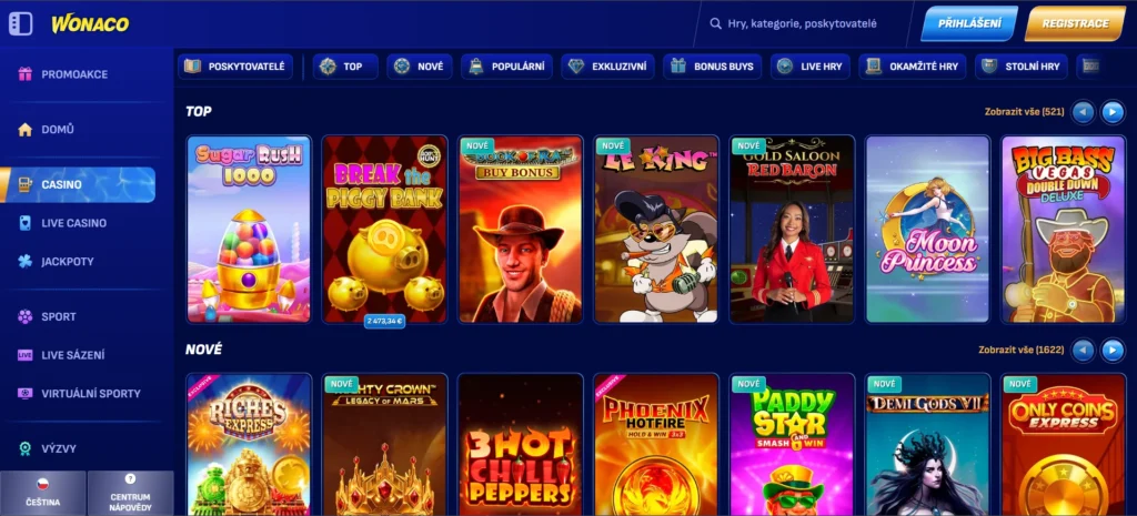 Ultimátne kombo wonaco casino menu