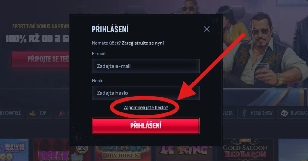 Mafia Casino obnova hesla