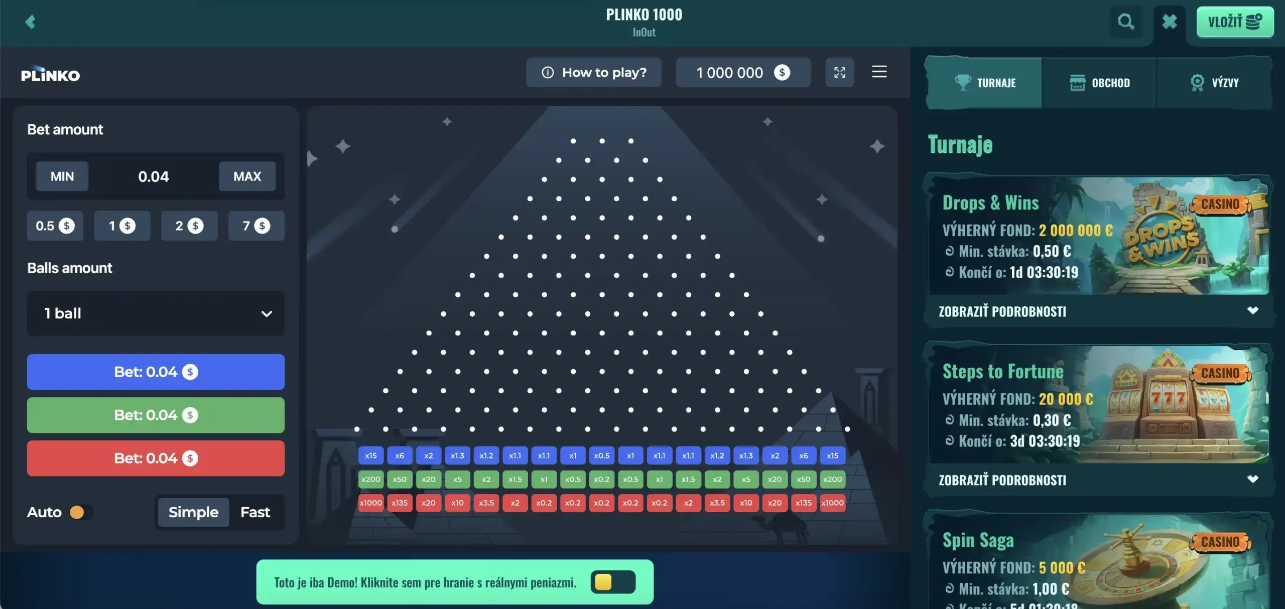 Plinko 1000 v Spinanga Casino
