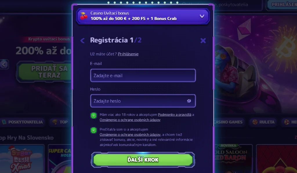 Alf Casino registrácia