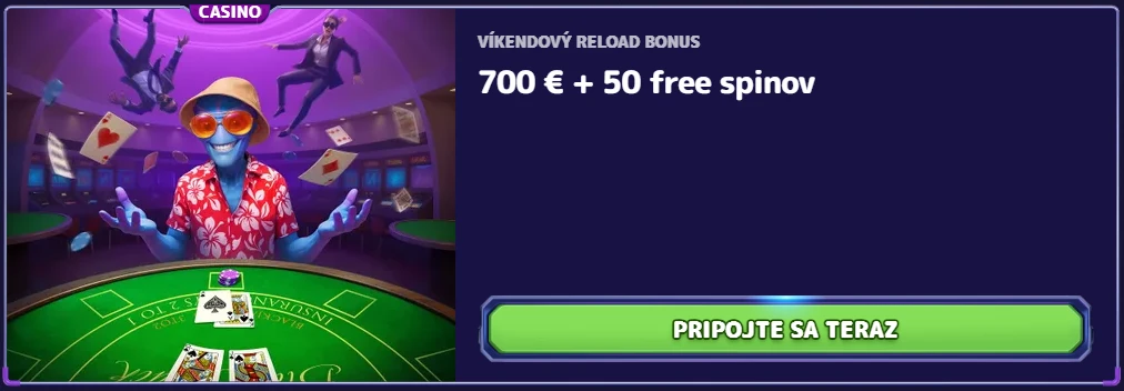 Alf Casino víkendový reload bonus