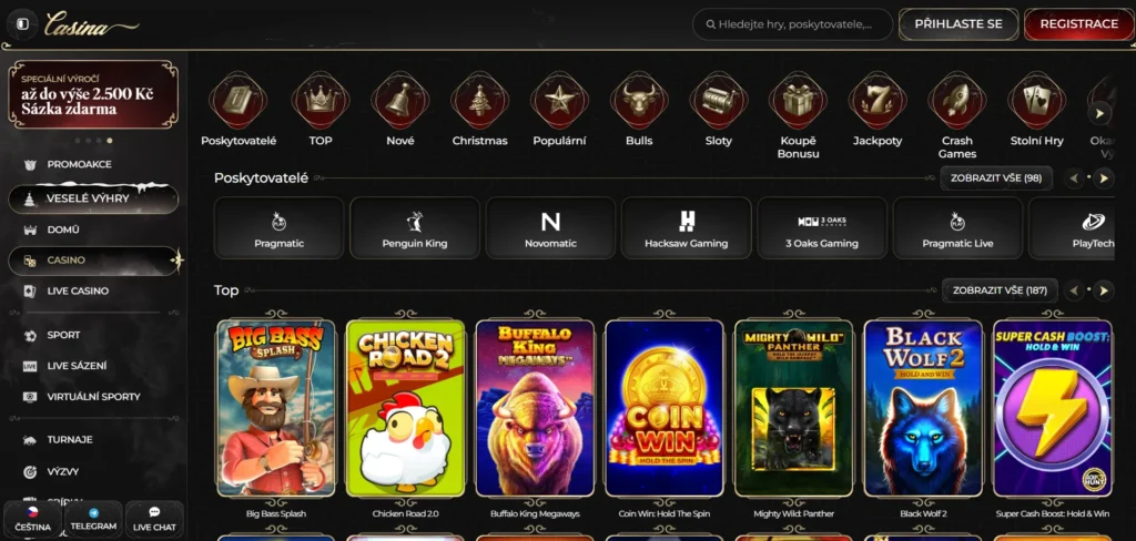 Casina Casino menu a ponuka hier