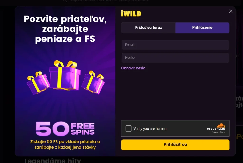 iWild Casino prihlásenie