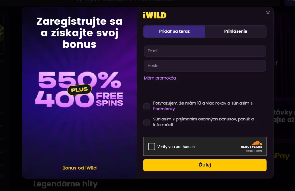 iWild Casino registrácia