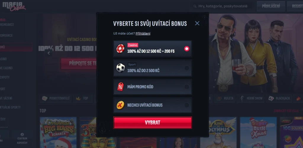 Mafia štartovací balíček registrácia v kasíne