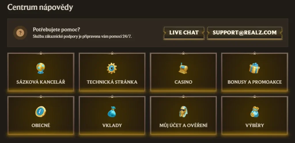 Realz Casino centrum pmoci