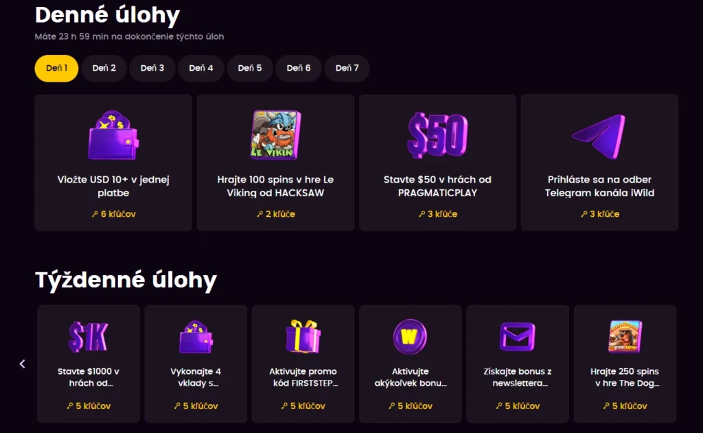 7 dní šťastia úlohy