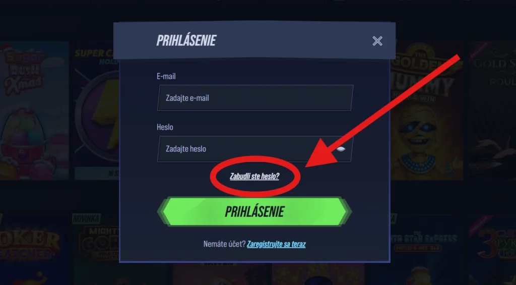 VegasHero Casino obnova hesla