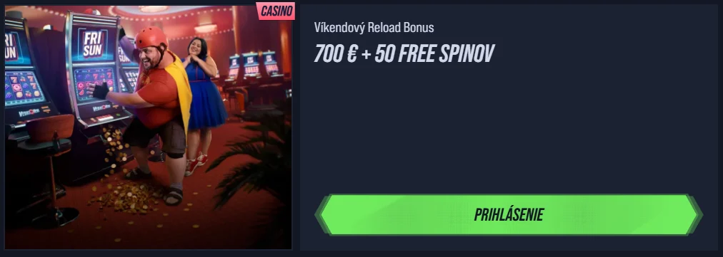 VegasHero Casino víkendový reload bonus