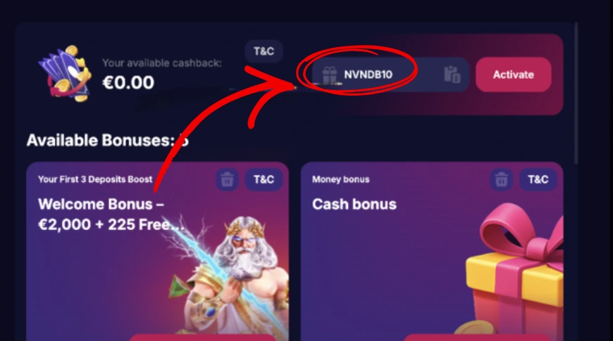 NV Casino bonus bez vkladu aktivácia