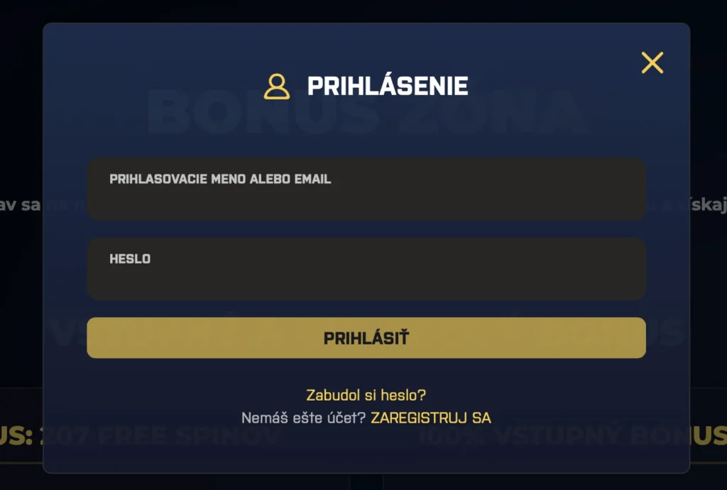 Kajot Intacto prihlásenie