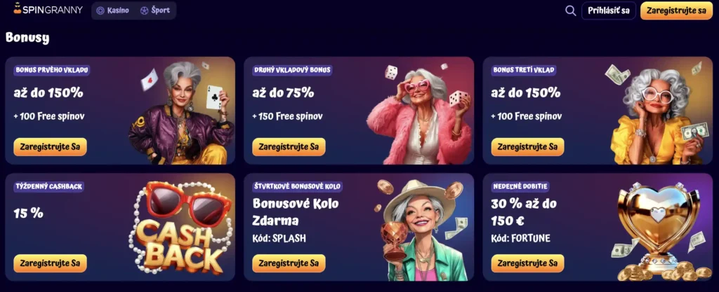 Spingranny Casino ponuka bonusov
