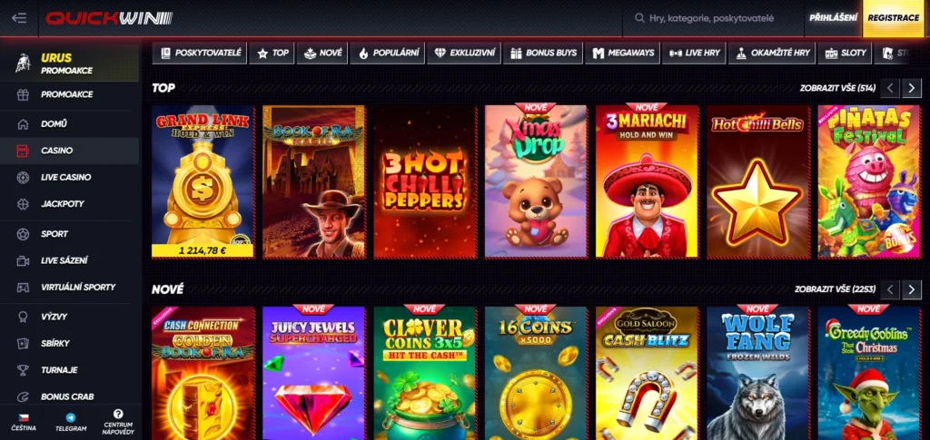 QuickWin Casino promo kód UPTO2700 a ponuka hier