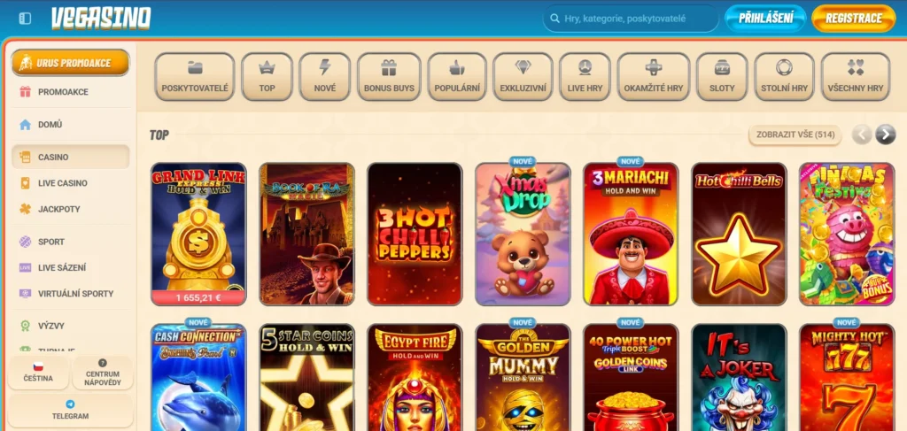 Ponuka hier s Vegasino promo kód UPTO2700