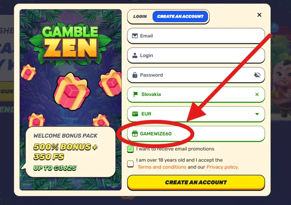 Ako si uplatniť promo kód GAMEWIZE60