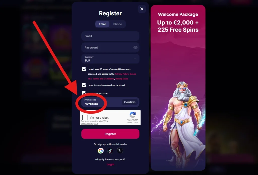 NV Casino bonus bez vkladu registrácia