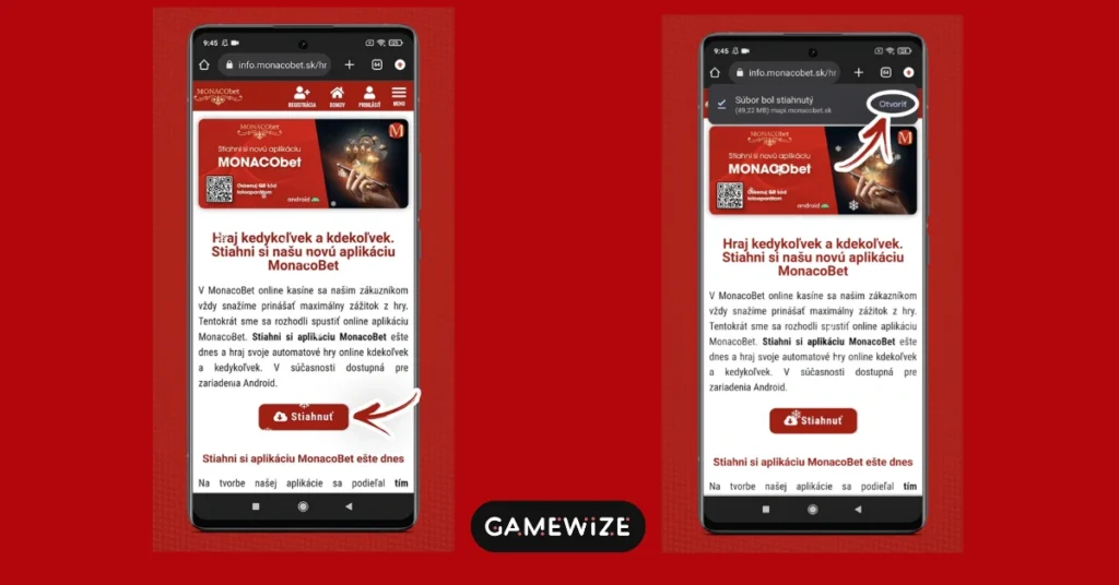 MONACObet aplikácia download