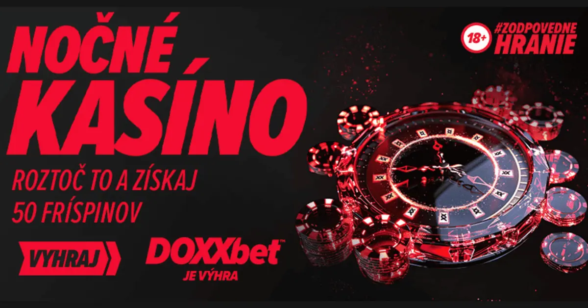 DOXXbet – Nočné kasíno a free spiny (21:00 – 06:00)