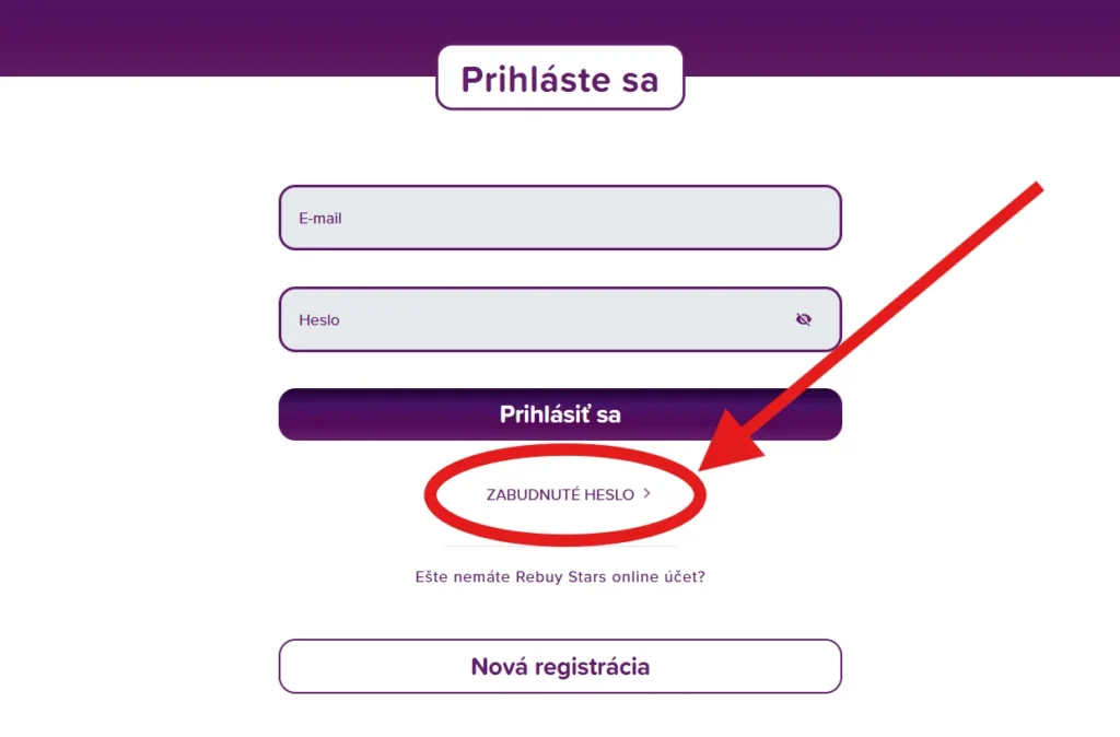 Rebuy Stars Casino obnova hesla