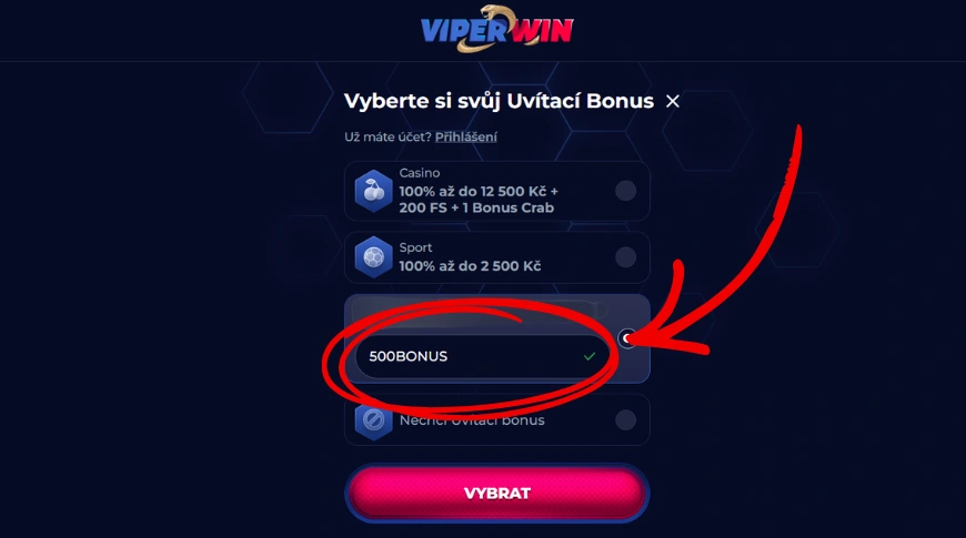 ViperWin free spiny bez vkladu registrácia