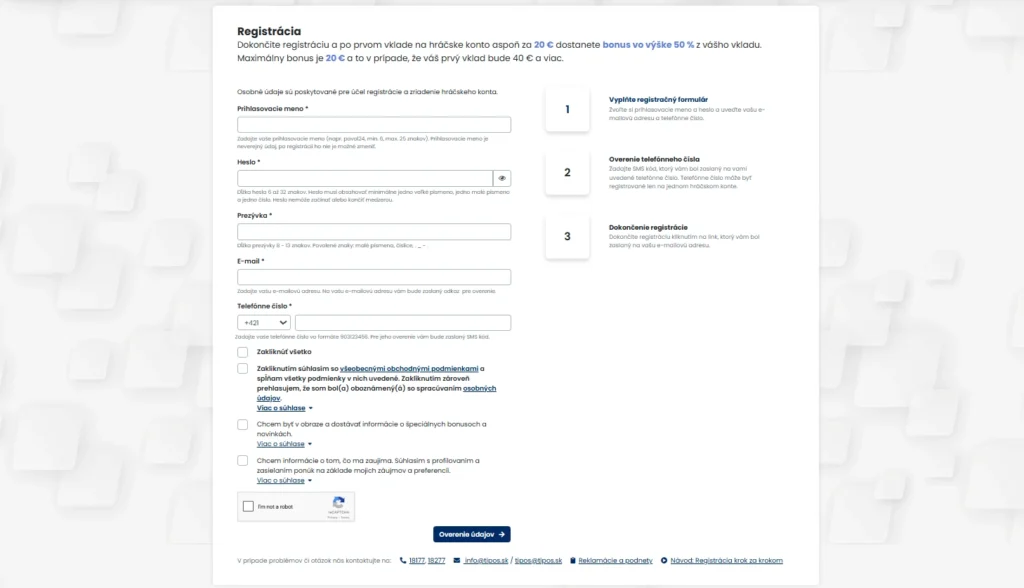 Číselné lotérie registrácia