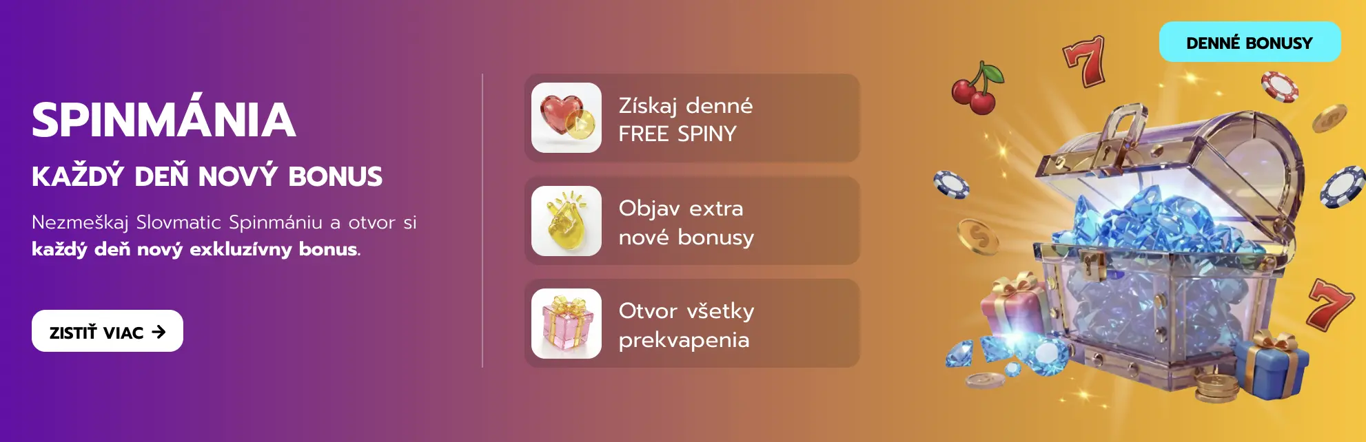 Slovmatic – Spinmánia (denné free spiny)