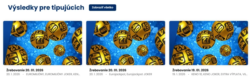 Číselné lotérie výsledky pre tipujúcich