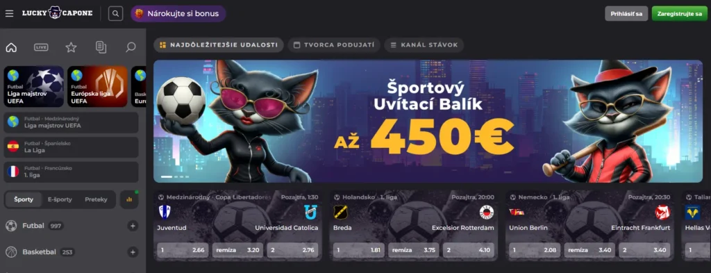Luckycapone sportove stavkovanie