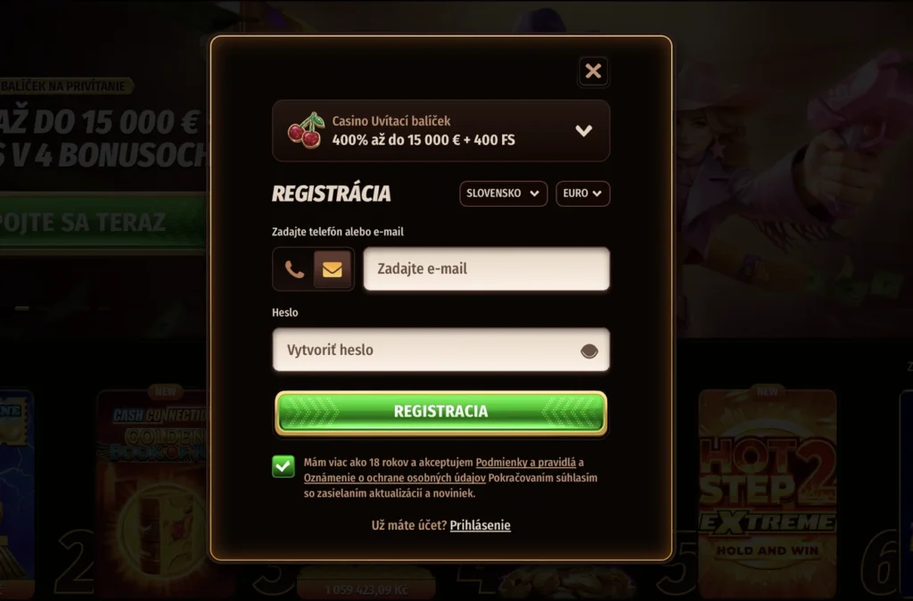 Westace Casino registrácia