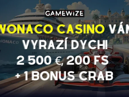 Wonaco uvítací balíček vám vyrazí dych: 2 500 EUR, 200 free spinov a 1 Bonus Crab k tomu