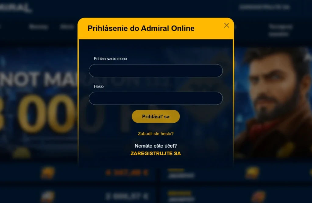 admiral casino prihlasenie