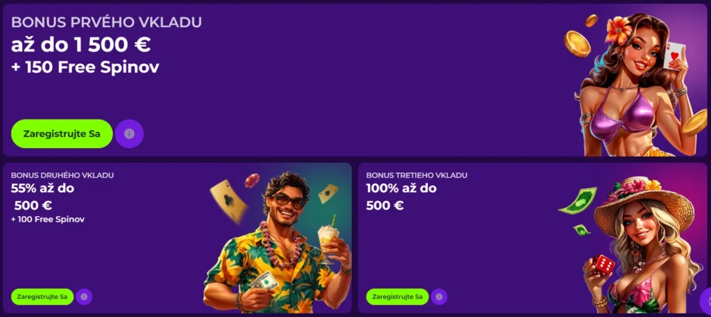 gambloria bonus k prvým trom vkladom