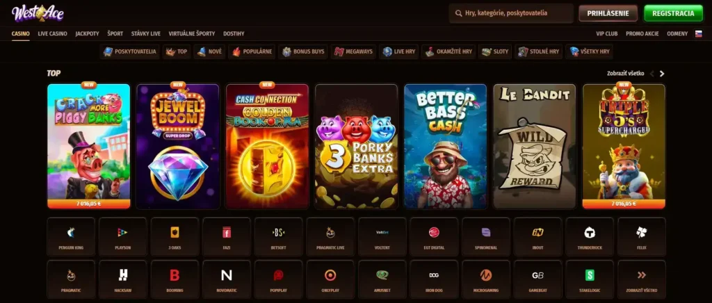 Najlepšie hry pre Westace Casino uvítací balíček