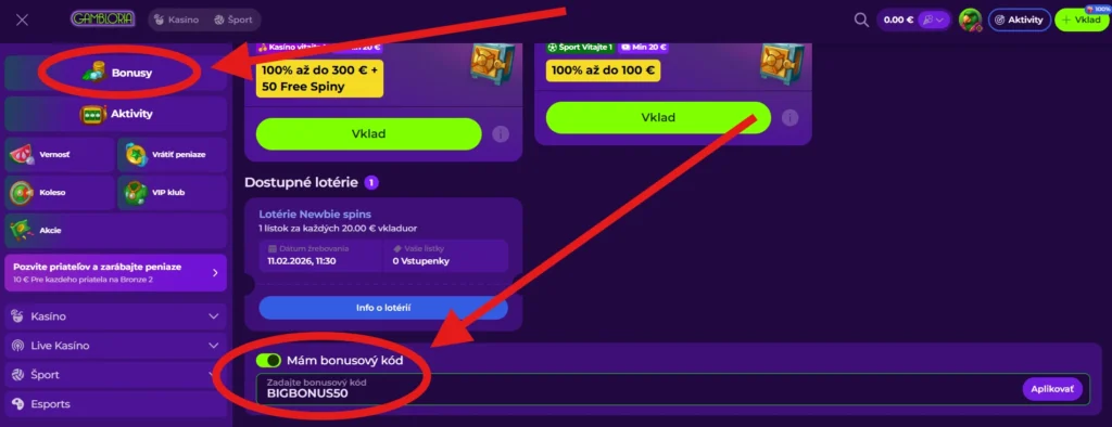 Ako získať Gambloria free spiny?