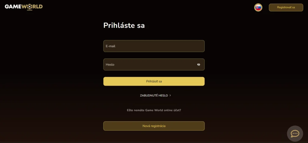 GameWorldBet prihlásenie