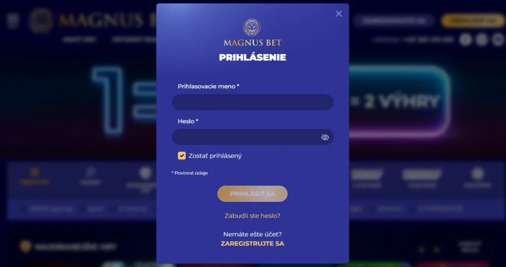 magnusbet prihlasenie