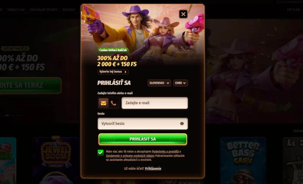 Westace Casino uvítací balíček a registrácia