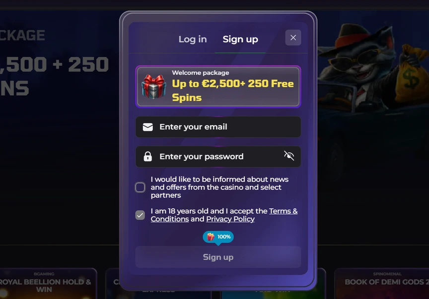 registrácia a uplatnenie lucky capone promo code WIZE100FS