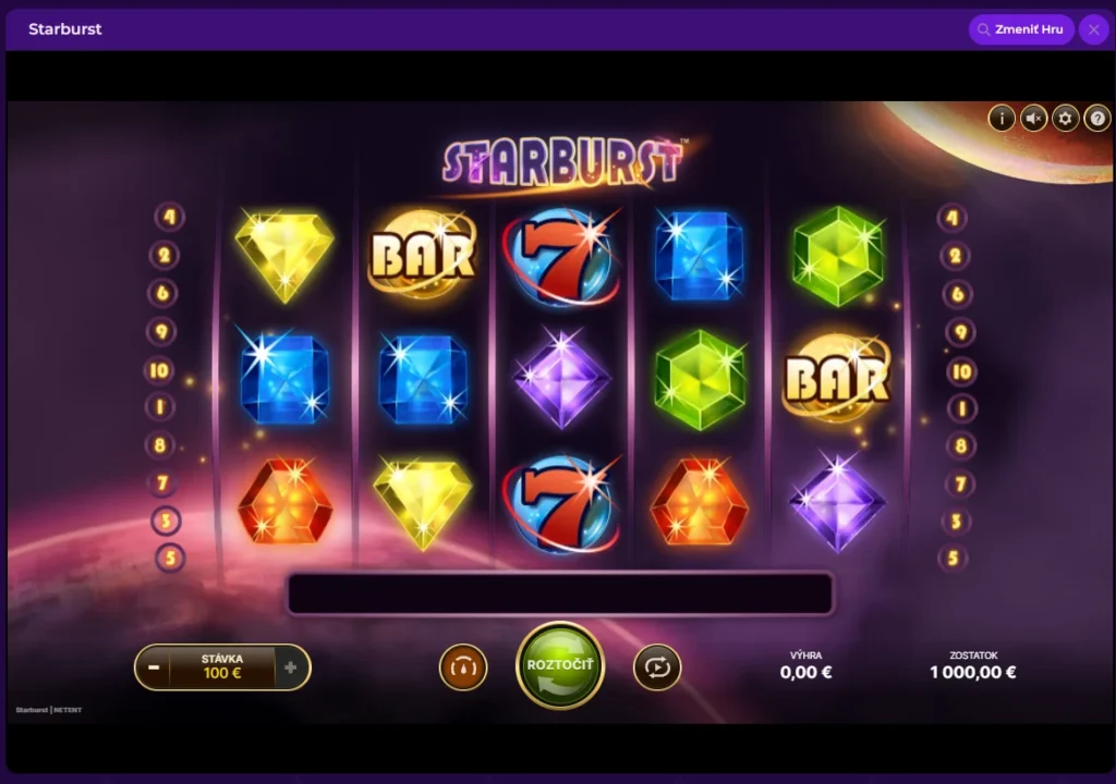 Gambloria Casino promo kód hra starburst