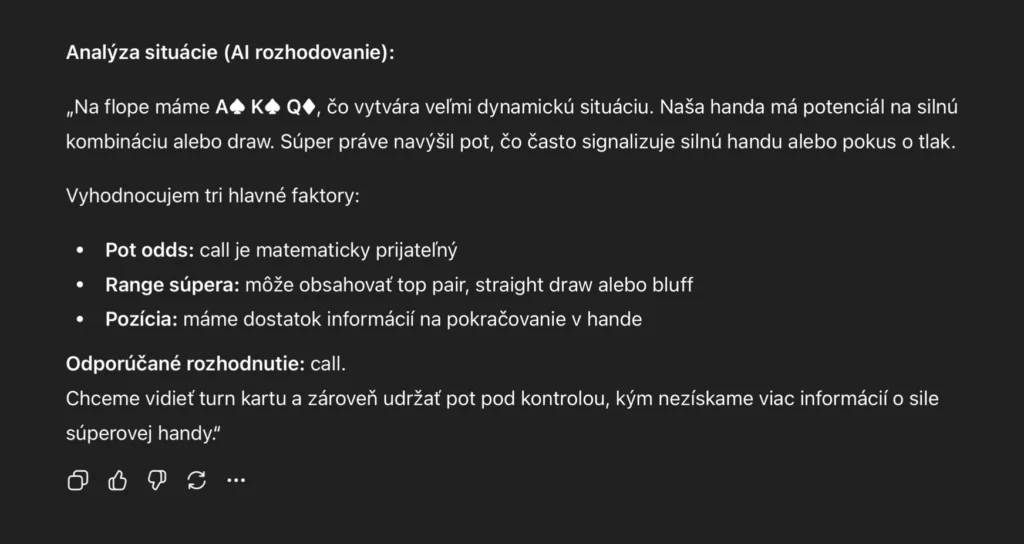 ChatGPT-5 pri hraní pokeru
