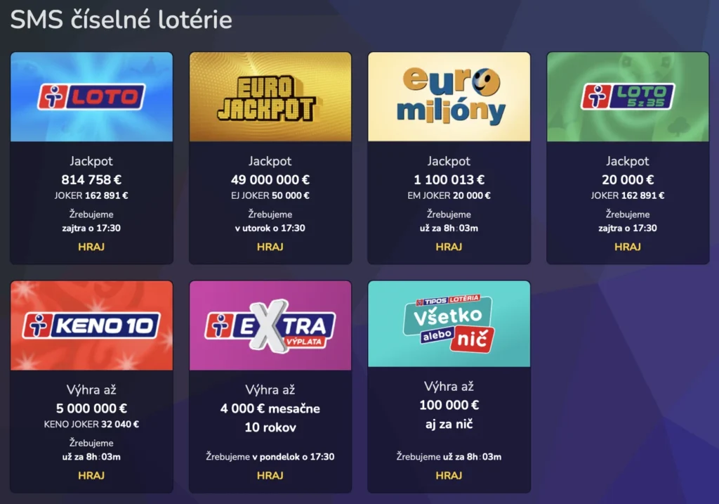 Dni šťastia SMS číselné lotérie