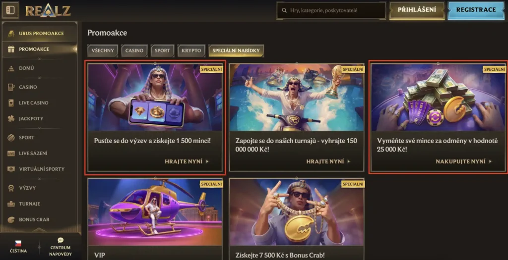 Realz Casino promoakcie