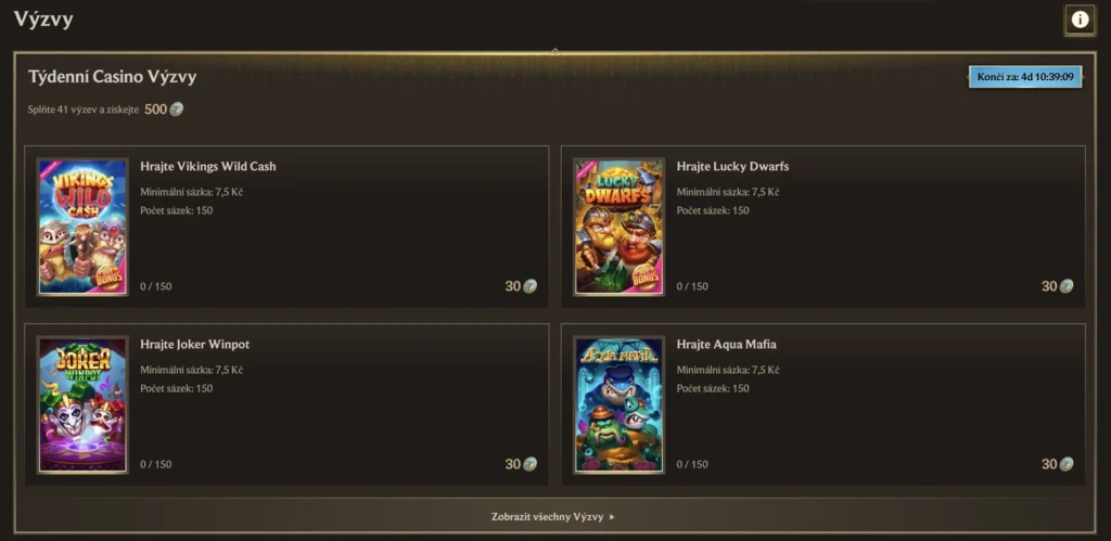 Realz Casino týždenné výzvy dnes