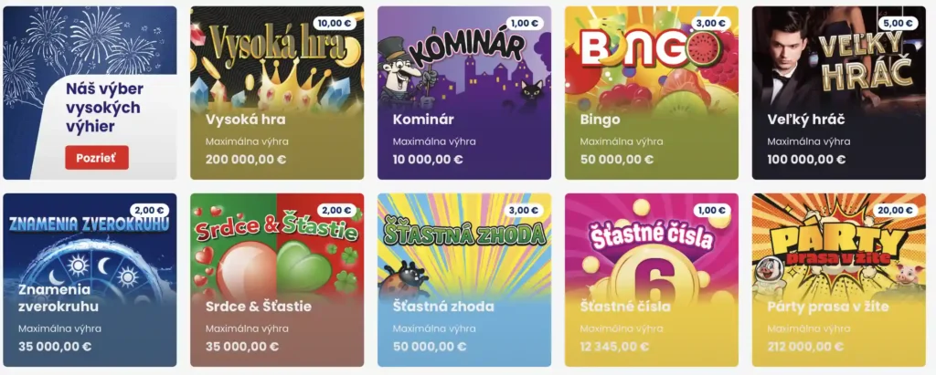 Tipos stieracie žreby