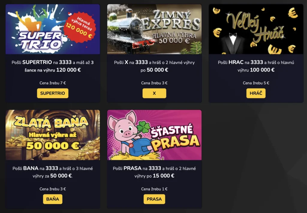 Tipos žreby cez SMS