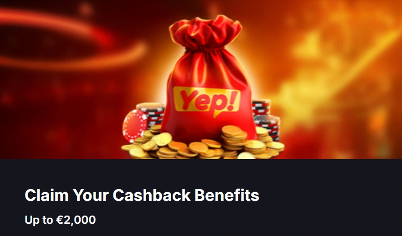 Yep Casino cashback bonus